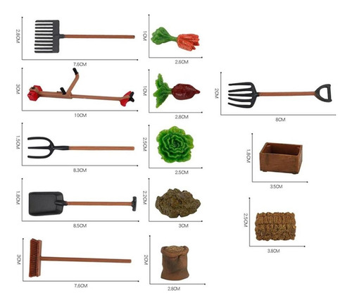 Juego De 13 Herramientas De Jardinería De Granja Con Pala