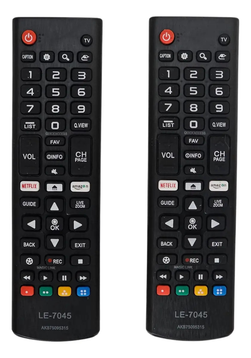Kit 2 Controles Remotos Universal Compatível Tv LG Smart