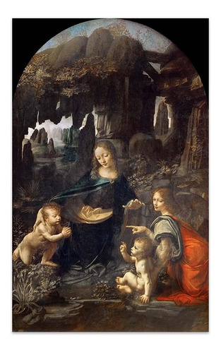 Cuadro Canvas Fine Art Virgen De Las Rocas Da Vinci 37x60 