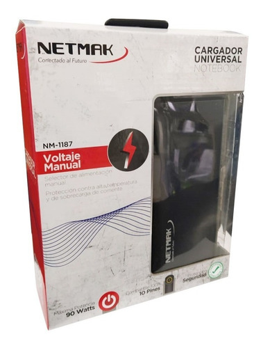 Cargador Notebook Universal Netmak Nm-1187 10 Fichas Compat