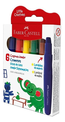 Crayones Jumbo Faber Castell Cremosos X 6 Colores