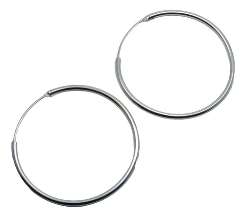 Aros Argollas Cubanos 40 Mm Plata 925 Italiana Importados