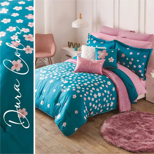 Edredón Lavable King Size Concord Valeryn Microfibra Color Esmeralda