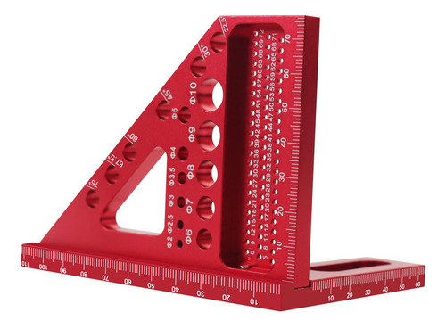 Jj Régua De Medição Multiângulo 3d, Transferidor Vermelho