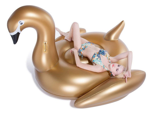 Jasonwell Giant Inflatable Pool Float - Golden Swan Pegasus