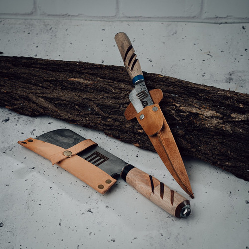 Kit Asado Racing Club Tabla Asado Cuchillo Y Hacha Arado