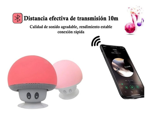 Mini Bocina Bluetooth Recargable Estilo Hongo Portátil Pop