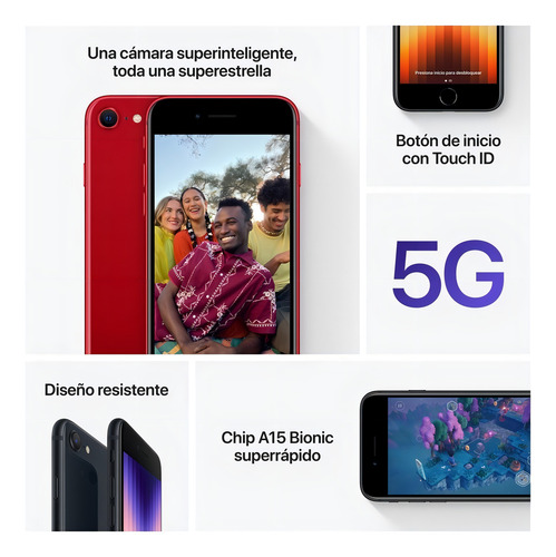 Apple iPhone SE SE (3ª generación, 256 GB) - Azul medianoche - Aceptable (Reacondicionado)