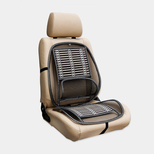 Respaldo Ergonómico De Bambú Espaldar + Asiento Para Auto