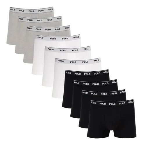MLB 5505257814 Kit 10 Cuecas Algodo Premium Polo Star Cotton Boxer Urban JM