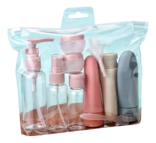 Set Botella De Viaje Dispensadora 11 Contenedores Accesorios