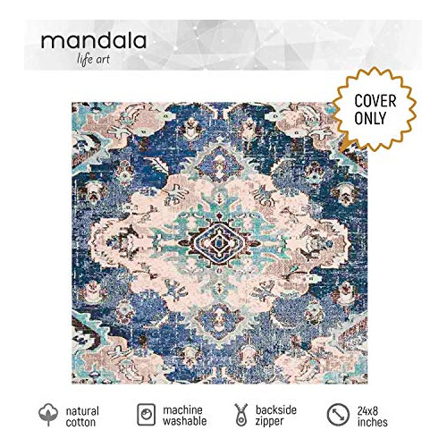 Funda De Cojín Almohada De Suelo Bohemio, De 24x24x8 P...