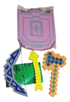 Comprar Combo Armas Minecraft Escudo Hacha Arco Y Flecha Cine Peli Combo 1