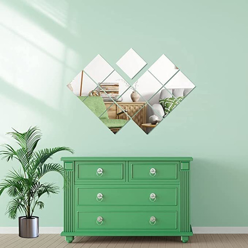 Pegatinas De Pared Cuadradas Con Espejo De 30 X 30 Cm, 20 Un