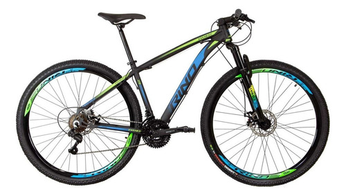 Bicicleta Aro 29 Rino Everest 24v - Freio Hidráulico Cor Azul/verde Tamanho Do Quadro 19