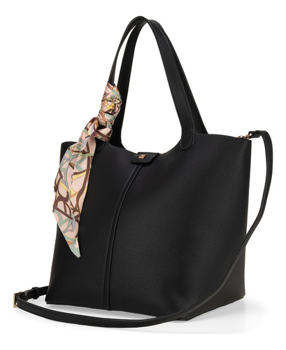 Bolsa Tote Cloe Ixinali Grande Color Negro