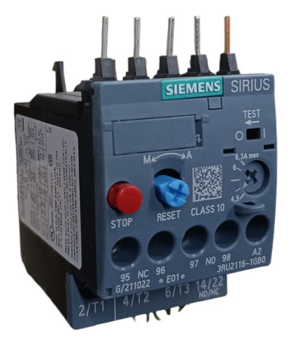 Relé Sobrecarga Siemens 3ru2116-1gb0 4.5a - 6.3a Poliequipos