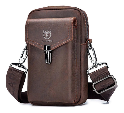 Bolsa Cintura Hombre Piel Genuina Para Celular Hasta 7 Inch