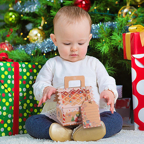 Cajas De Dulces De Papel Navideño 10 Cajas De Galletas De Pa