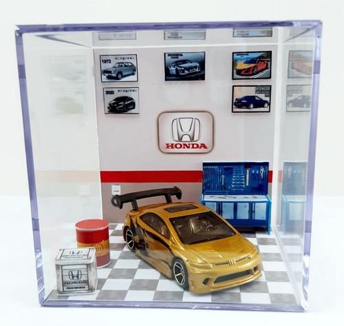 Diorama Cubo Para Miniaturas Na Escala 1/64 - Gr Honda