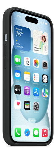 Funda De Silicon Premium Compatible Con Iphone Iphone Negro Iphone 15