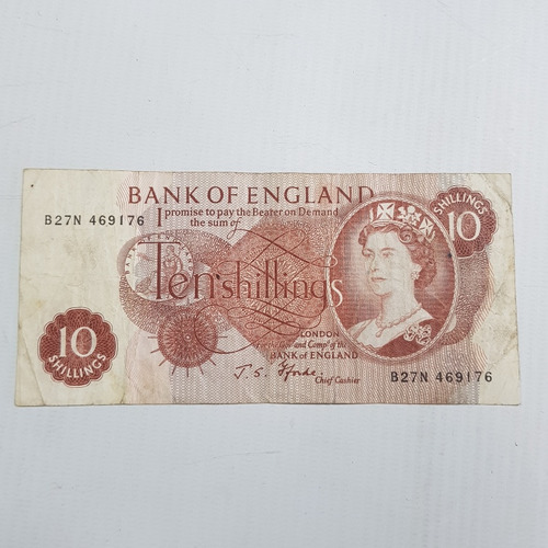 Antiguo Billete 10 Shillings Inglaterra Mag 59806