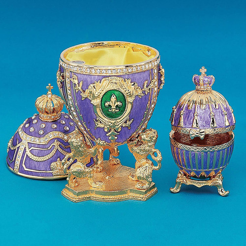 Flor de lis no estilo Fabergé da Design Toscano Inc - Ovo esmaltado
