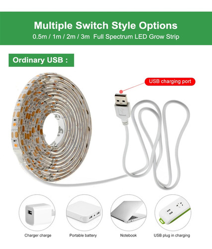 Usb 5v Led Touch Control Luz De Crecimiento For Plantas
