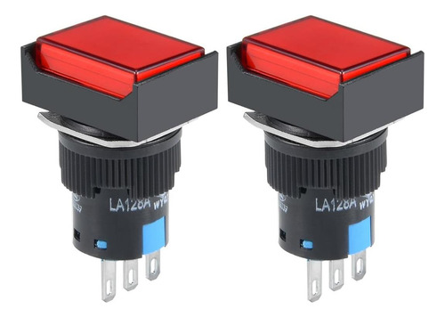 Interruptor Uxcell, 2 Unidades, 16 Mm, Con Capucha Del Botón