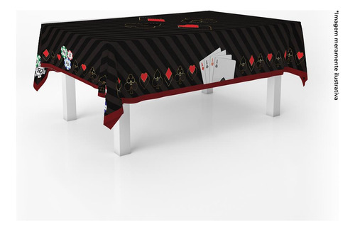 Toalha De Mesa Felpuda Retangular Listrada Poker Truco