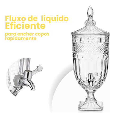 Suqueira De Vidro Água Saborizada Suco Licor Jarra 5 L Class Água