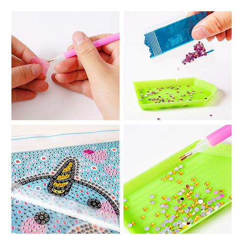 Kits De Pintura Por Diamantes Para Niños Animales 5d 2pz Diy