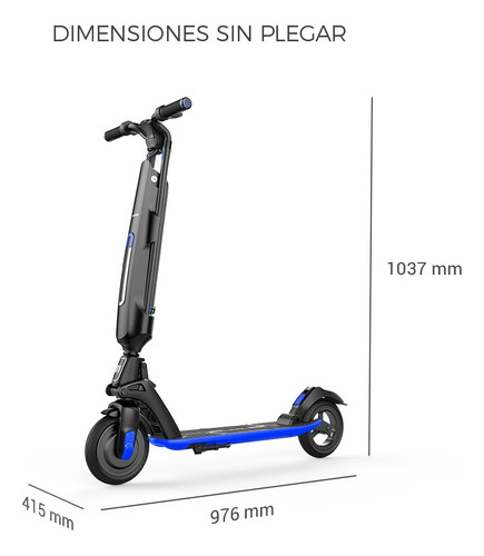 Imagen 7 de 12 de Monopatin Electrico Scooter Auton.30km Usb Azul U1 Schoom