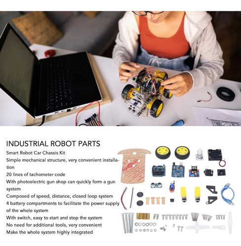 Kit Chasis Completo Auto 3wd /robot Compatible Con Arduino