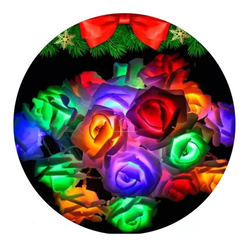 Guirnalda Luces Led Rosas Colores 2.5 Metros Pilas Navidad