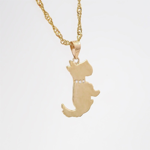 Amor Eterno - Dije Perrito Schnauzer Oro 14k Color Amarillo