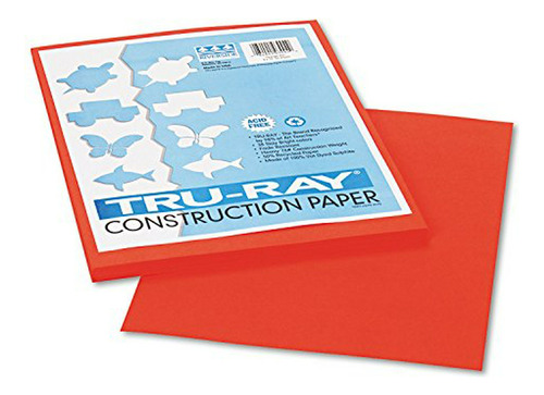 Papel Construcción Naranja 50 Hojas, 76 Lbs.