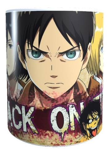 Taza Diseño Attack On Titan 320 Cc Alta Calidad