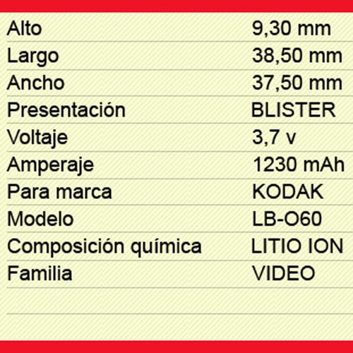 Imagen 5 de 6 de Cargador + Bateria P/ Kodak Lb-060 Pixpro Az361 Az362 Az421