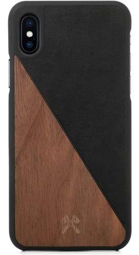 Funda Para iPhone X/xs - Negra/madera Woodcessories