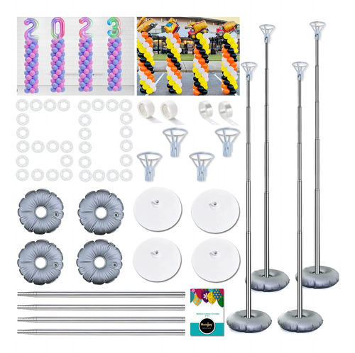Set De 4 Soportes Columnas De Globos, Altura Ajustable ...