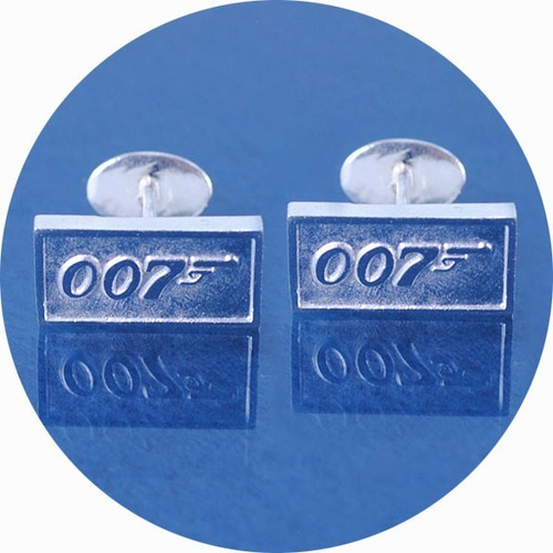 Mancuernillas Agente 007 Logo Plata Ley .925