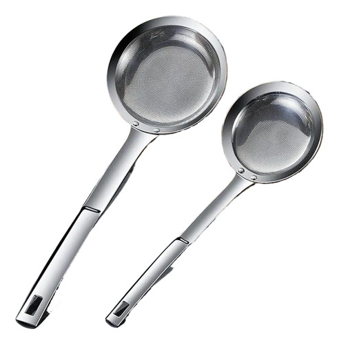 2 Coladores De Alimentos De Malla Fina De Acero Inoxidable