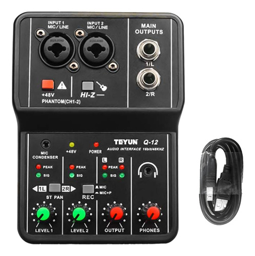 Tarjeta De Sonido Teyun, Mezclador De Audio, 4 Canales, 48 V