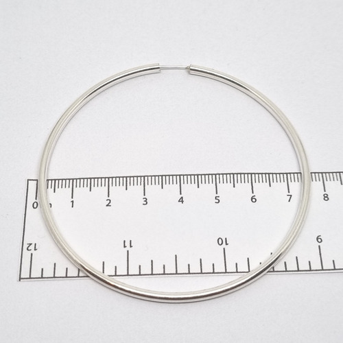 Imagen 4 de 6 de Aros Plata Argolla 75mm 8,3 Grs