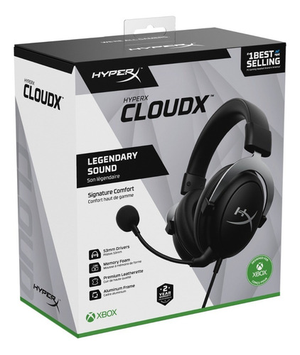 Auriculares Hyperx Cloudx Para Juegos Xbox Color Negro Color de la luz Sin Luz