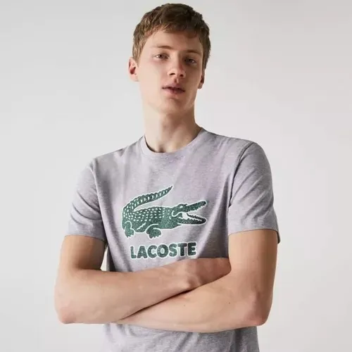 Polera Lacoste Color Gris De Algod n 100 Original Cuotas sin