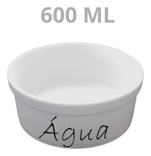 Pote De Ração Pet Porcelana 600ml Liso Agua Cor Branco