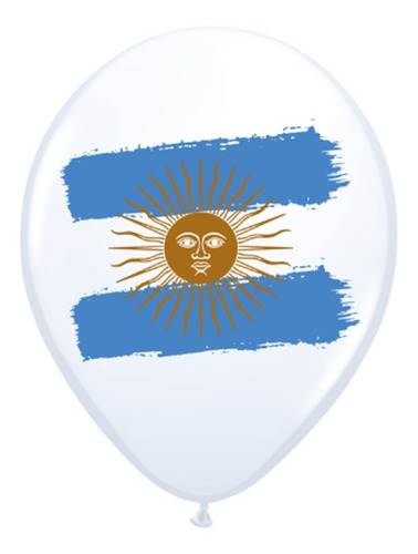 5 Globos Latex Argentina Mundial Bandera