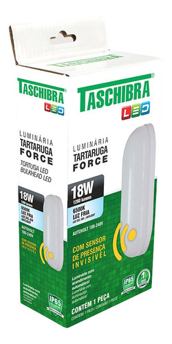 Arandela Tartaruga De Led Taschibra Force C/ Sensor 18w Ip65
